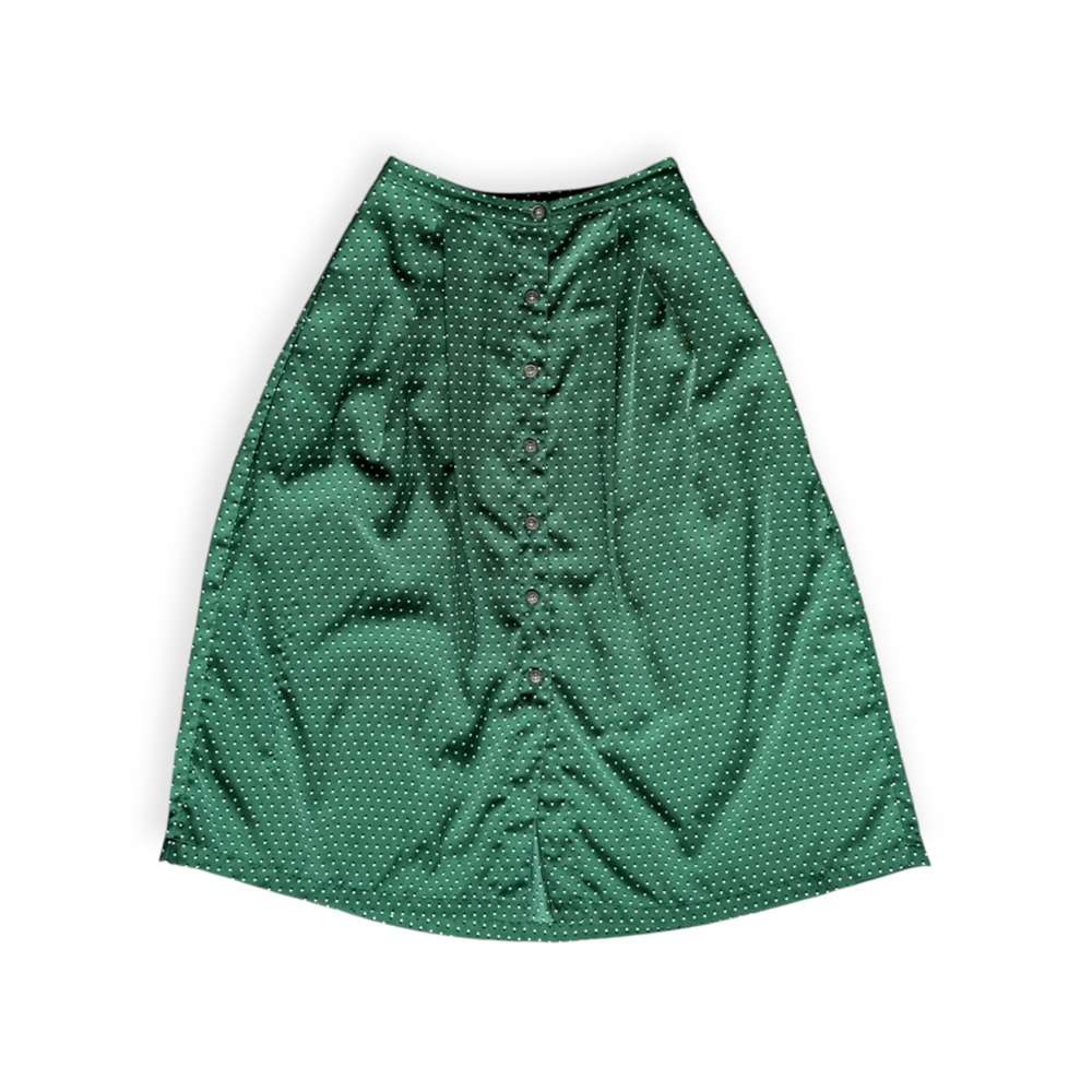 Who What Wear Green Polka Dot Maxi Skirt